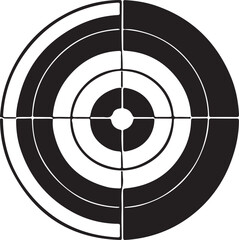 Shooting target icon, vector black color silhouette 