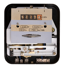Electric meter for measuring the amount of electricity consumed in households.
