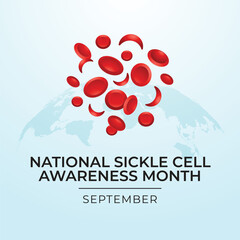 National Sickle Cell Awareness Month. flat design. vector ribbon. good for usage. eps 10.