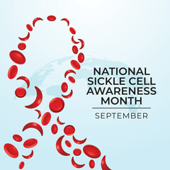 National Sickle Cell Awareness Month. flat design. vector ribbon. good for usage. eps 10.