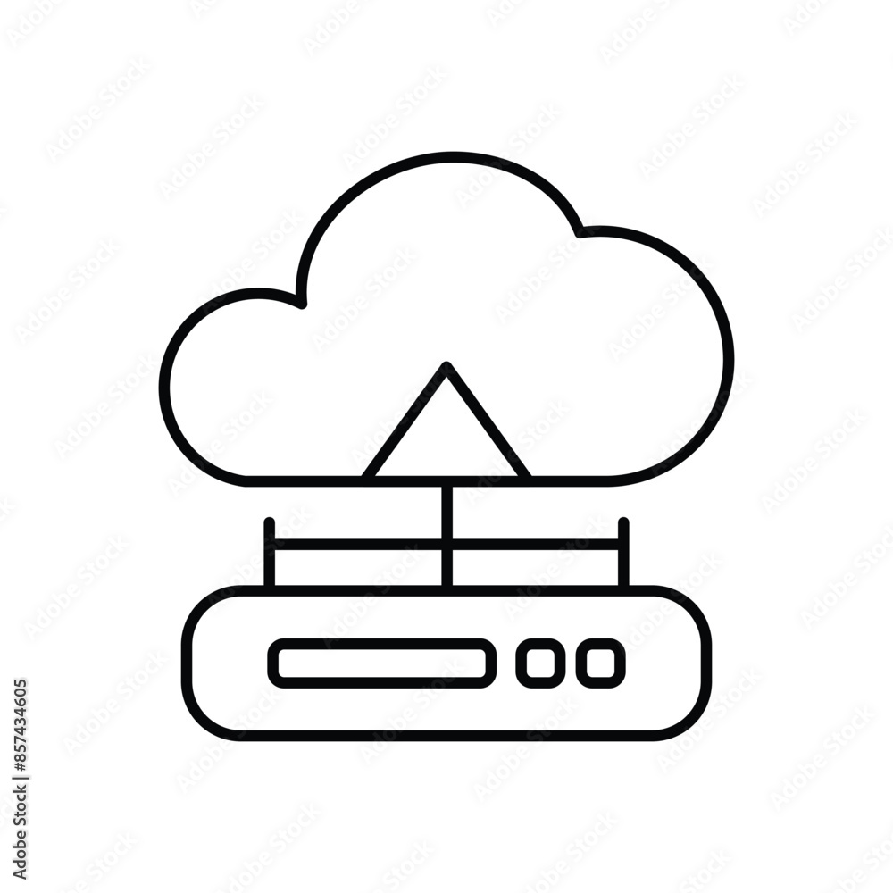 Wall mural hosting outline icon. cloud computing icon outline. vector illustration. containing cloud computing,