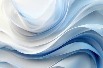 Abstract Soft Blue and White Waves