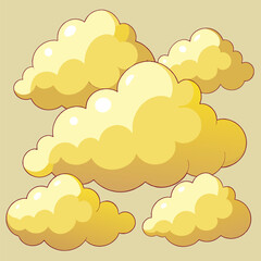 Yellow clouds float in the daytime sky, surrounded by trees and nature