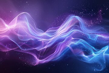 Abstract Waves of Colorful Light in Space