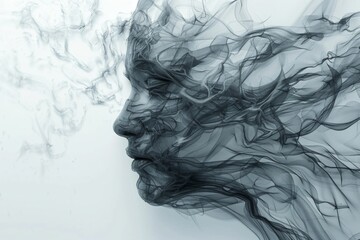 Fototapeta premium Abstract smoke face