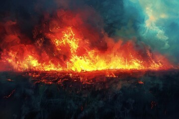 Wildfire Blaze in Forest