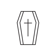 Coffin with cross icon design, isolated on white background, vector illustration
