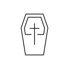 Coffin with cross icon design, isolated on white background, vector illustration