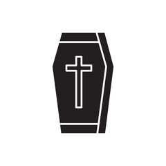 Obraz premium Coffin with cross icon design, isolated on white background, vector illustration