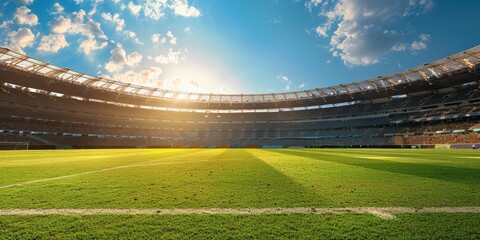 Fototapeta premium Empty football field for sporting events