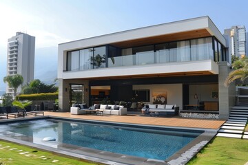 Fototapeta premium Modern Luxury House with Pool
