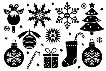 Christmas elements set vector illustration