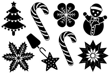 Christmas elements set vector illustration