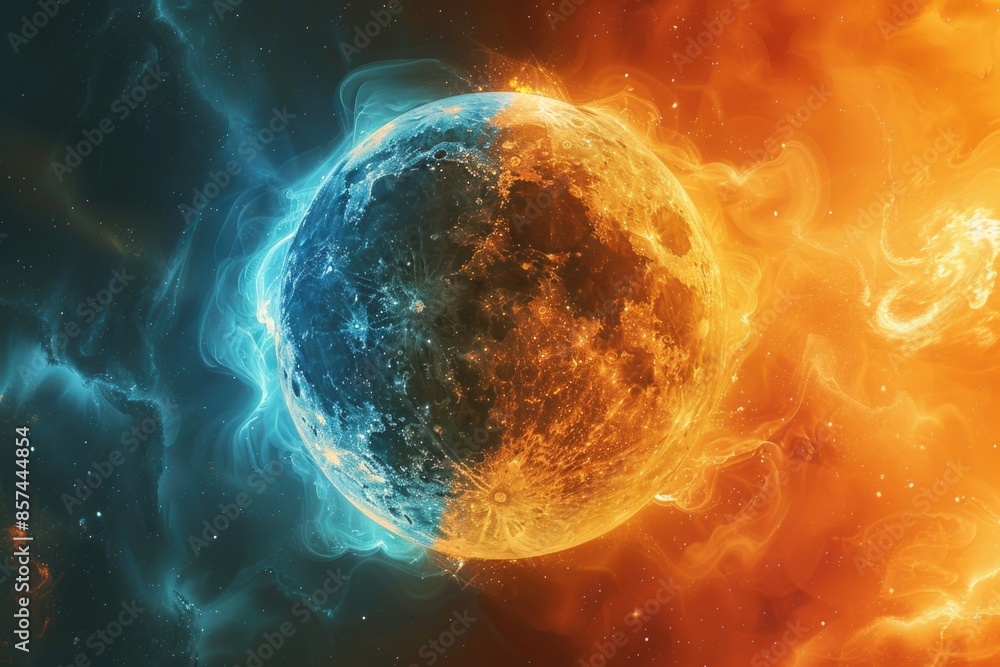 Poster image of the sun in space, suitable for astronomy and science related projects