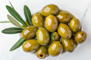 Green Olives in a Bowl - Fresh and Healthy Food