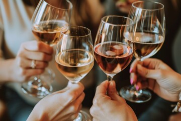 Toasting with Wine Glasses