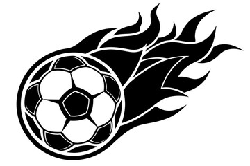 soccer ball fire vector illustration