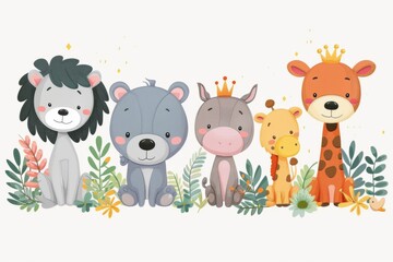 Cute Safari Animals Illustration
