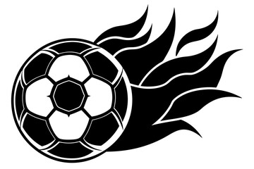 soccer ball on fire vector illustration