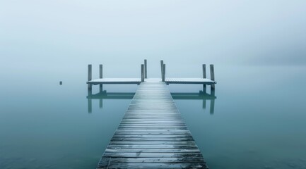 Obraz premium Peaceful Morning by the Lake Generative AI