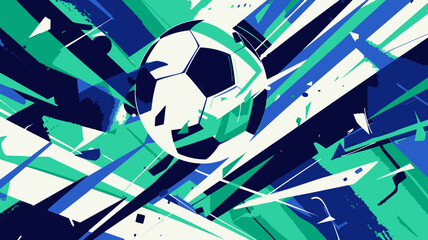 European Championship 2024 Germany. Abstract Soccer Ball in Motion