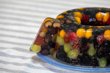 Red fruit jelly in selective focus