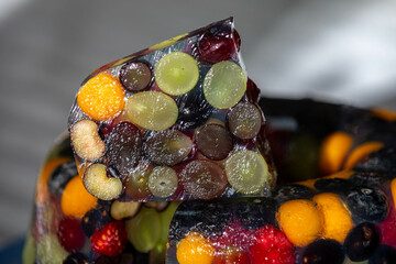 Red fruit jelly in selective focus