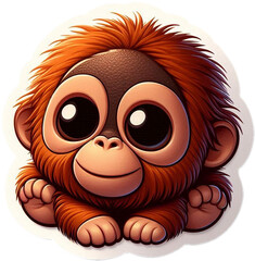 Fototapeta premium Orang Utan sticker png