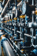 A collection of pipes and valves in an industrial setting