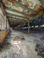 Hall of an abandoned factory