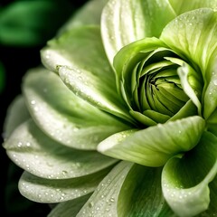 Obraz premium Background of white flowers with a green tint