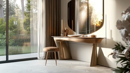 Modern Bathroom Vanity with Gold Accents