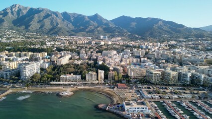 Aerial view of Marbella, Andalusia. Southern Spain