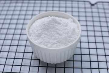 Bowl of baking soda, Sodium bicarbonate powder