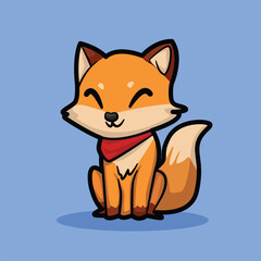 a fox with a black scarf smiles warmly