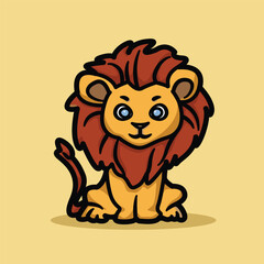 A Cute Upright Sitting Lion 