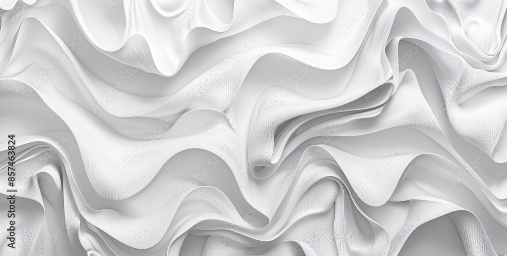 Poster white background with abstract simple shapes and curves, light gray color