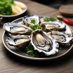 mussels on a white plate oyster 