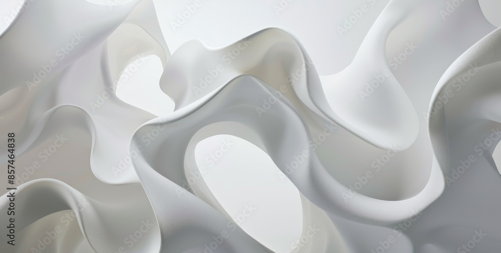 Aufkleber white background with abstract simple shapes and curves, light gray color