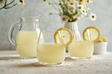 Two glasses of fresh whey - protein rich healthy food