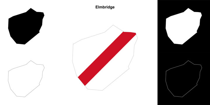 Elmbridge blank outline map set