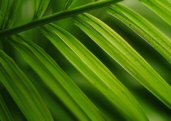 Stunning Close-up of Lush Green Palm Leaves