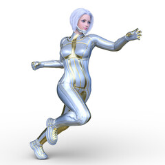 サイバーウーマン　3DCGレンダリング