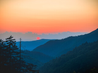 sunset in the mountains