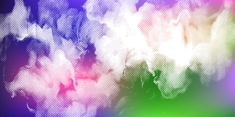 Polka dot pattern with vibrant colors on a dark background