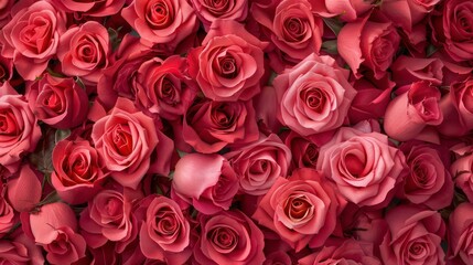 Obraz premium rose flower background. Wedding invitation cards. Valentine's day or mother's day holiday concept, top view empty space. Generative AI