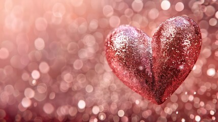 Fototapeta premium rose gold abstract heart shape background for Christmas and Valentine. Generative AI