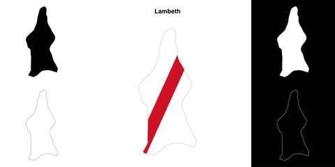 Lambeth blank outline map set