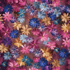Obraz premium Multicolored small beautiful decorative flowers floral background