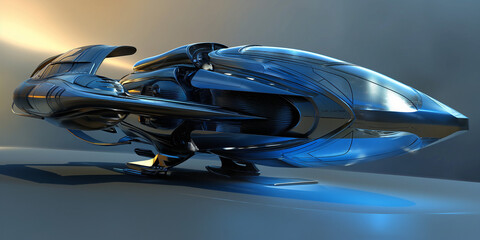 Modernes Flugger&auml;t der Zukunft &auml;hnlich wie ein Raumschiff